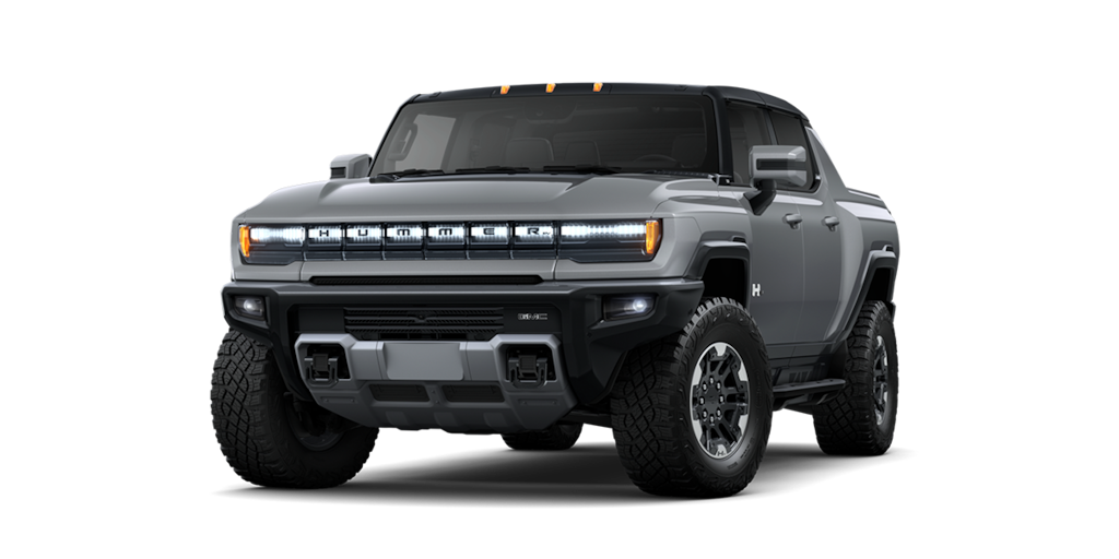 Pickup de lujo GMC hummer EV en color meteorite metallic grey
