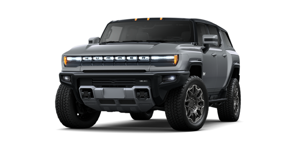 SUV de lujo GMC hummer EV en color meteorite metallic (grey)
